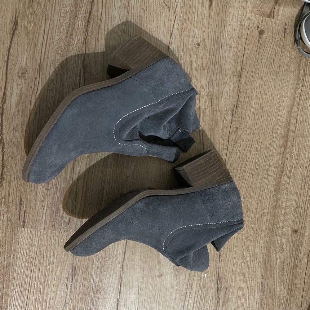 grey suede ankle boots